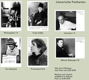 Postkartensatz (Satz mit 8 Motiven) Literaten I-9700