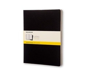 Moleskine Libreta Cahier TB Set de 3 - XXL - Cuadriculado negro