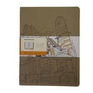 Moleskine Libreta Colouring cover cahier TB Set de 2 - XL - Rayas marrón kraft