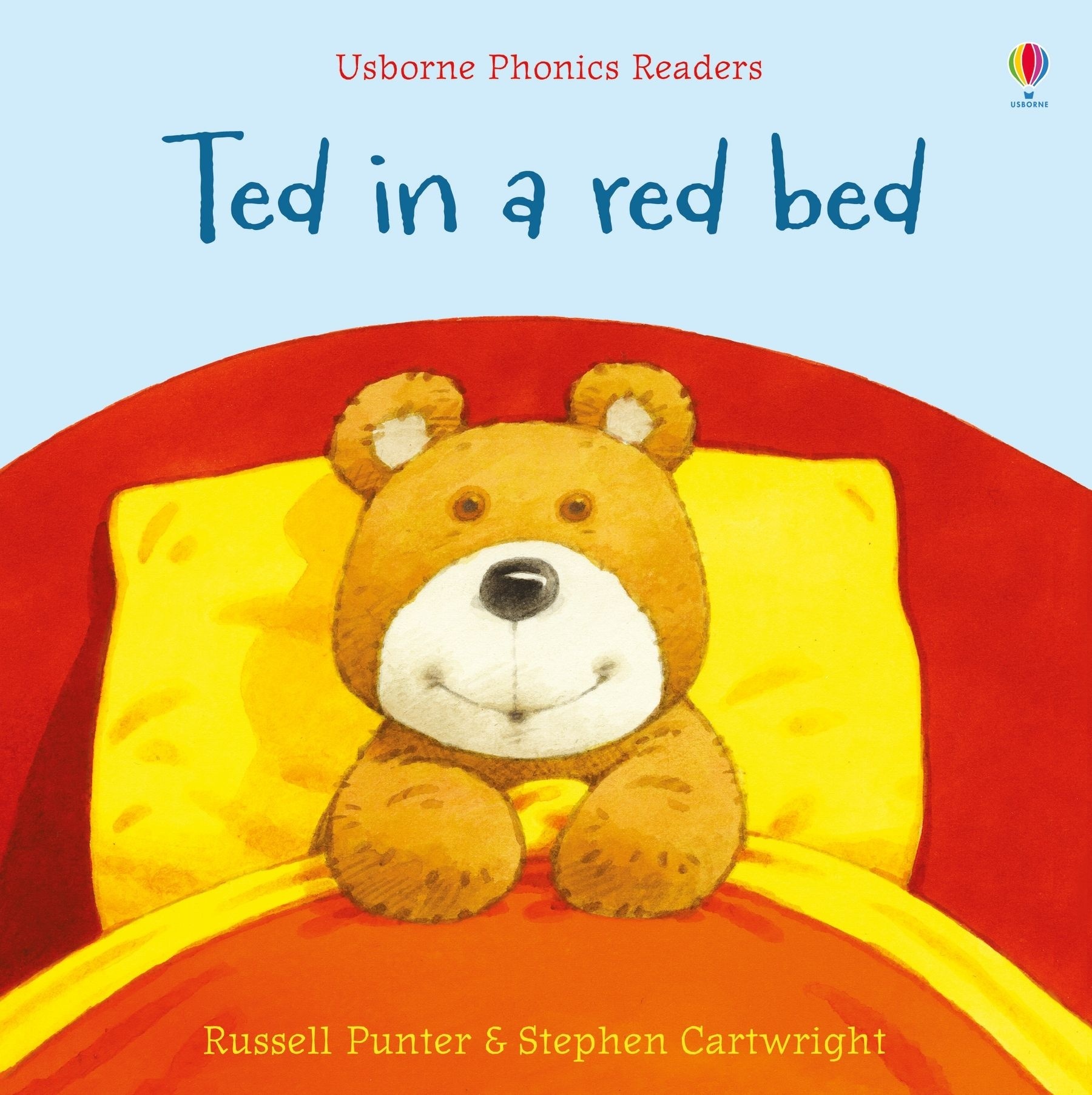 Ted in a red bed