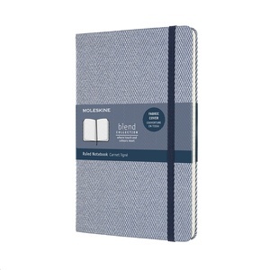 Libreta tejido Harringbone Azul - L - Rayada