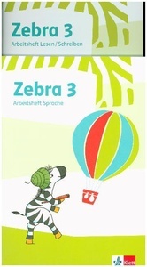 Zebra 3. Schuljahr Arbeitsheft Lesen/Schreiben und Arbeitsheft Sprache, 2 Bde.