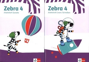 Zebra 4. Schuljahr Arbeitsheft Lesen/Schreiben / Arbeitsheft Sprache, 2 Bde..