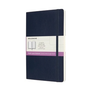 Libreta Double Layout 13x21 Azul Zafiro tapa blanda