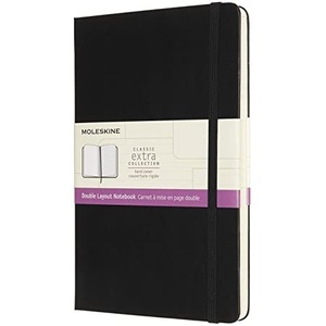 Libreta Double Layout 13x21 Negra Tapa dura