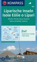 KOMPASS Wanderkarte Liparische Inseln,Isole Eólie o Lìpari,Alicudi,Filicudi,Lìpari,Panarea,Salina,Strómboli