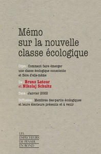 Mémo sur la nouvelle classe écologique - Comment faire émerger une classe écologique consciente et fière d'elle-