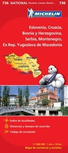 Mapa National Eslovenia, Croacia, Bosnia y Herzegovina, Serbia, Montenegro, Ex Rep. Yugoslava de Macedonia