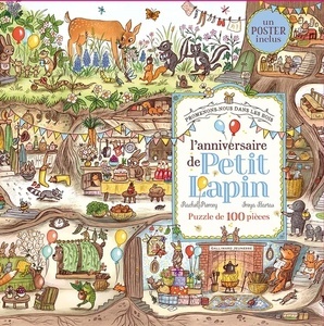 Puzzle Promenons-nous dans les bois : L'anniversaire de Petit Lapin - 100 pièces. Avec un poster inclus