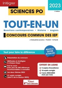 Sciences Po Tout-en-un Concours commun des IEP - Questions contemporaines - Histoire - Anglais