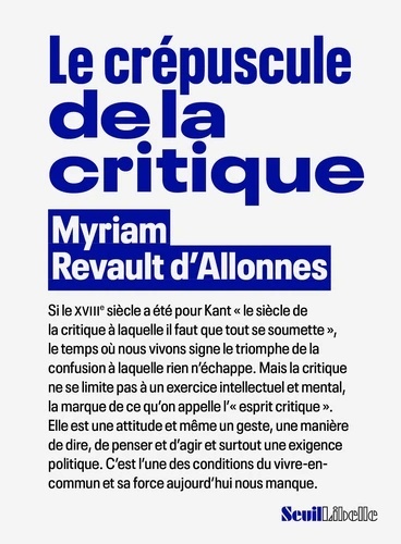 Le crépuscule de la critique