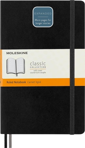 Moleskine Cuaderno clásico rayado mayor grosor - L - Negra Tapa blanda
