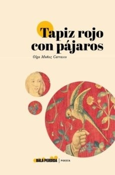 Tapiz rojo con pájaros