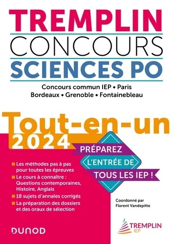 Tremplin concours Sciences Po - Tout-en-un Concours commun IEP, Paris, Bordeaux, Grenoble, Fontainebleau -