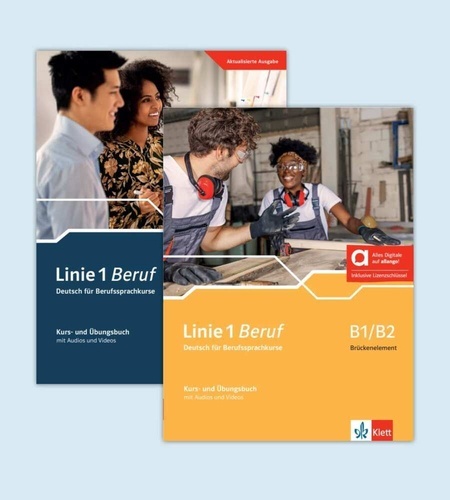 Linie 1 Beruf B1/B2 Brückenelement -Paket aus den Kurs- und Übungsbüchern  B1/B2 und B2 inkl. allango (24 Monate