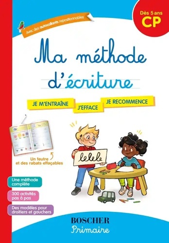 Ma méthode d'écriture - Avec des autocollants repositionnables et un feutre effaçable
