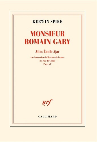 Monsieur Romain Gary. Aux bons soins du Mercure de France, 26, rue de Condé, Paris VIe
