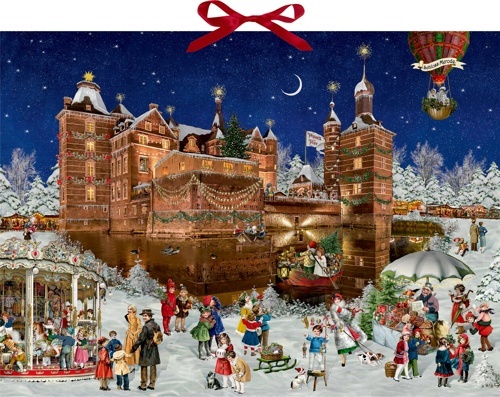 Wand-Adventskalender - Weihnachtszauber auf dem Schloss.