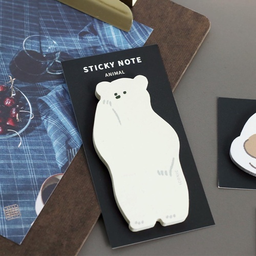 Sticky Note Animal White Bear